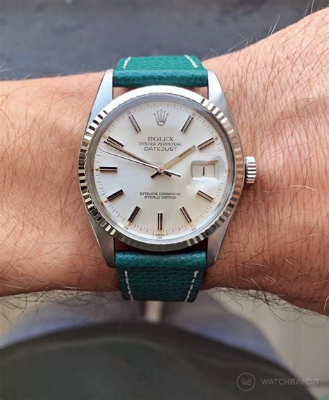 rolex datejust 36 turnograph wirh lezther band|rolex datejust leather strap.